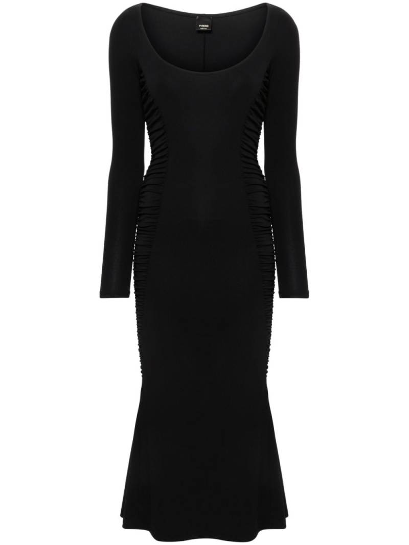 PINKO scoop-neck ruched midi dress - Black von PINKO