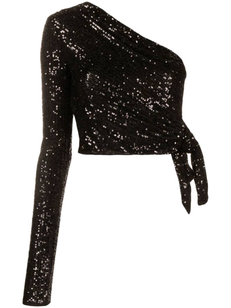 PINKO sequinned one-shoulder top - Black von PINKO