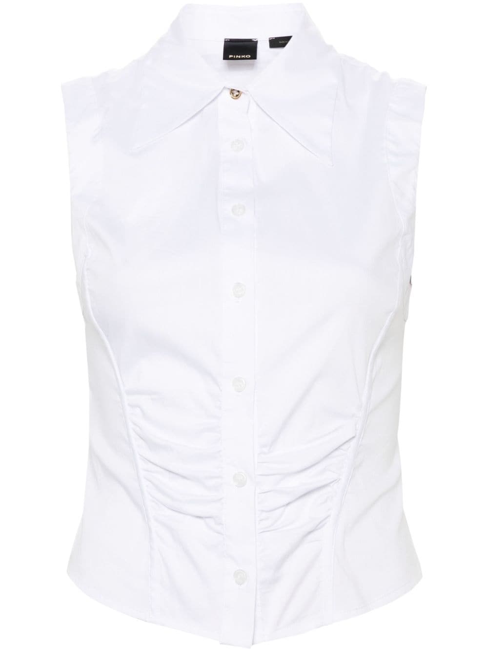 PINKO sleeveless poplin shirt - White von PINKO
