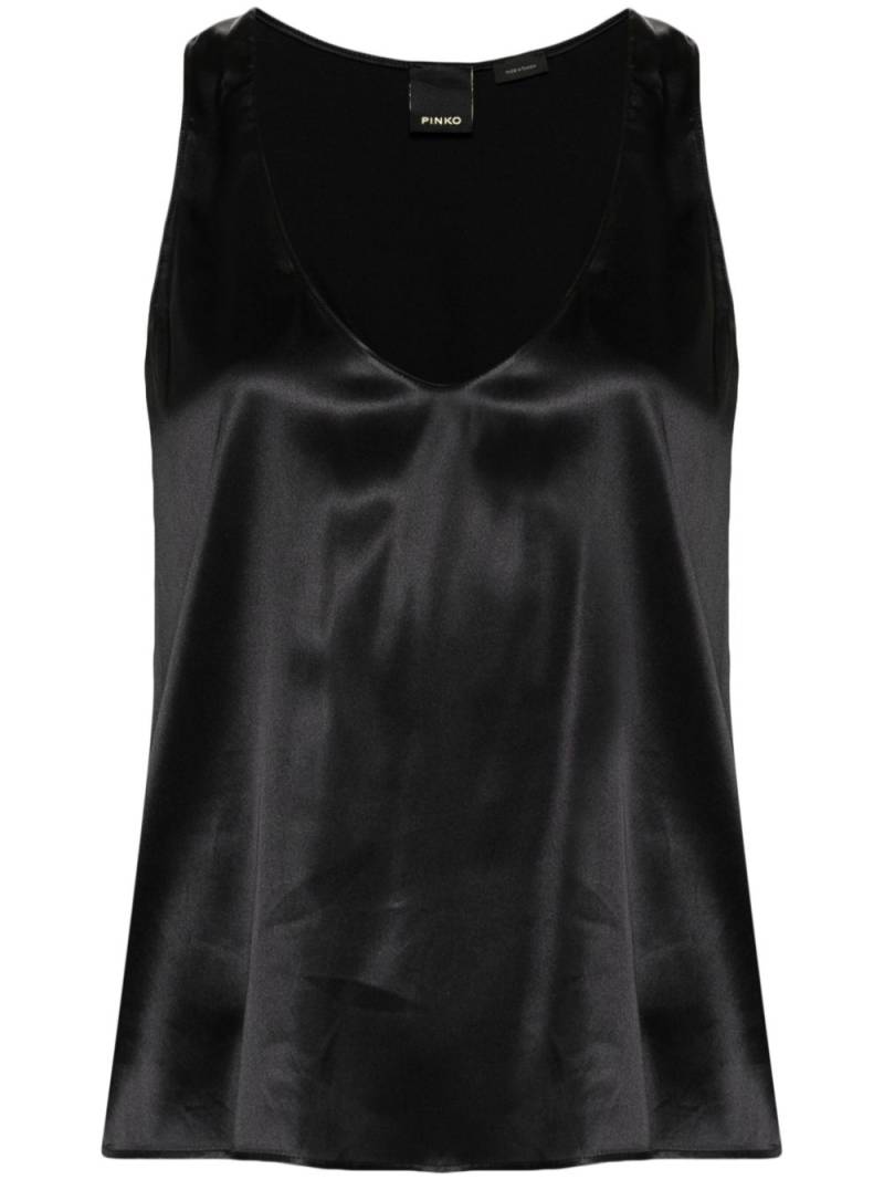 PINKO sleeveless stretch-silk top - Black von PINKO