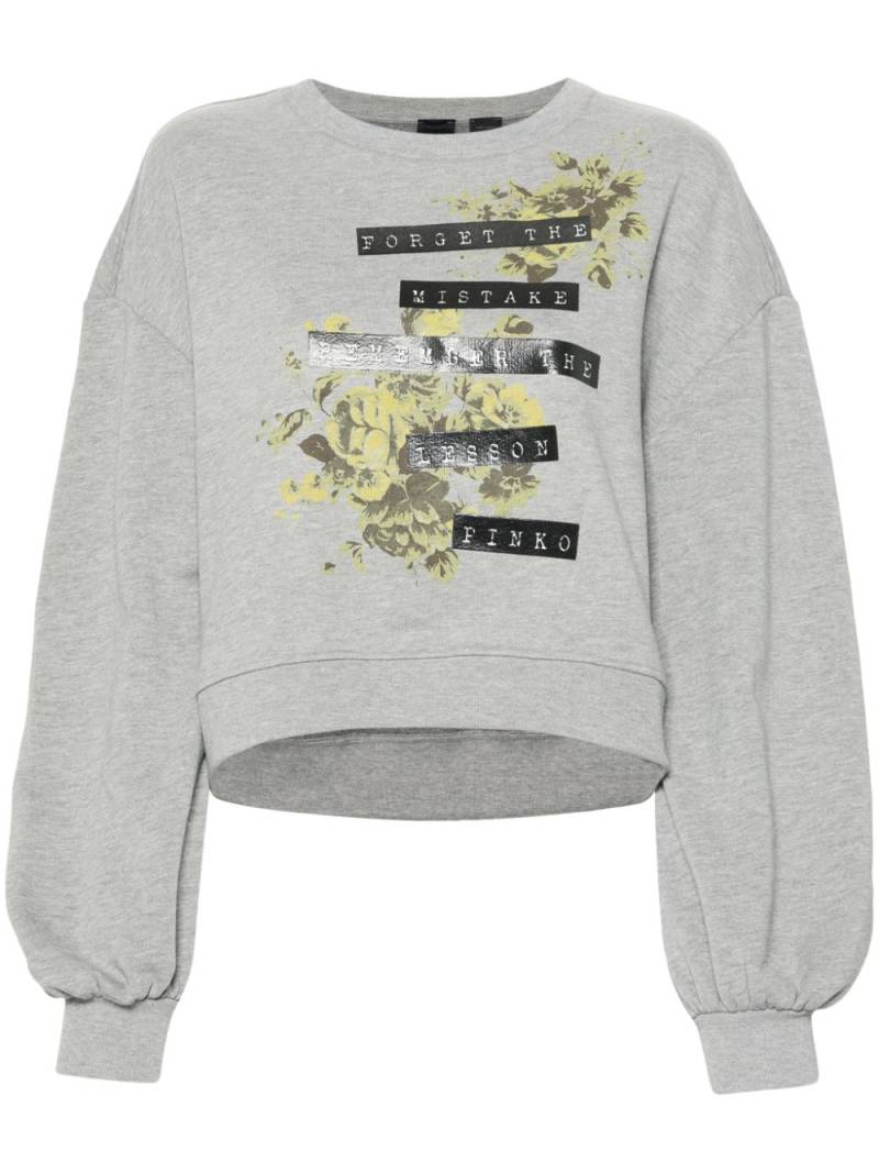 PINKO slogan-print sweatshirt - Grey von PINKO