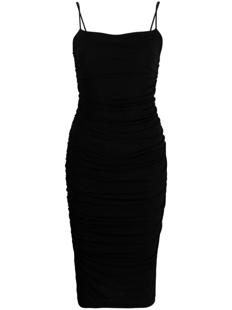 PINKO spaghetti-strap ruched midi dress - Black von PINKO