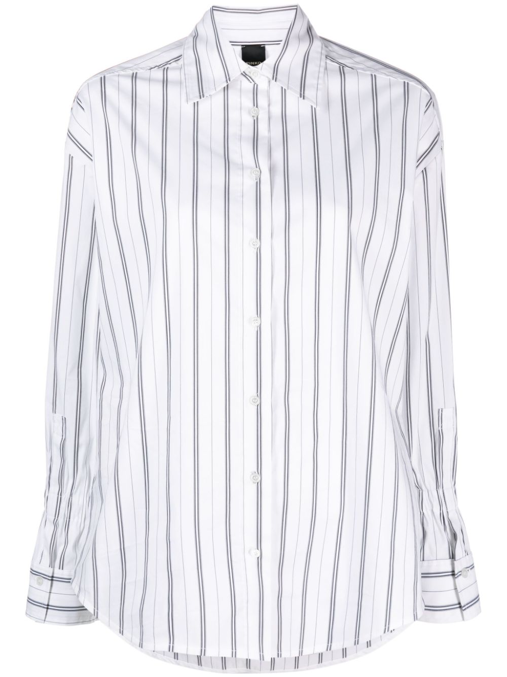 PINKO striped long-sleeve shirt - White von PINKO