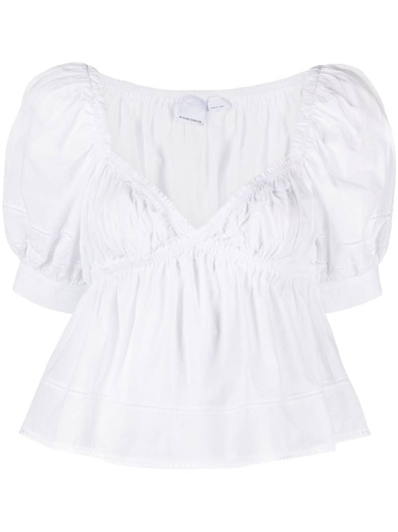 PINKO sweetheart-neck cotton blouse - White von PINKO