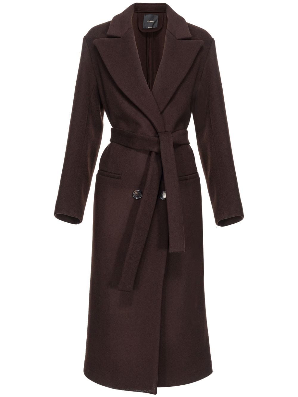 PINKO tie-fastening double-breasted coat - Brown von PINKO