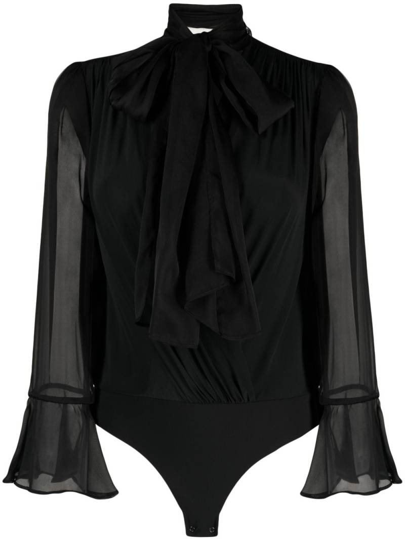 PINKO tie-neck chiffon bodysuit - Black von PINKO