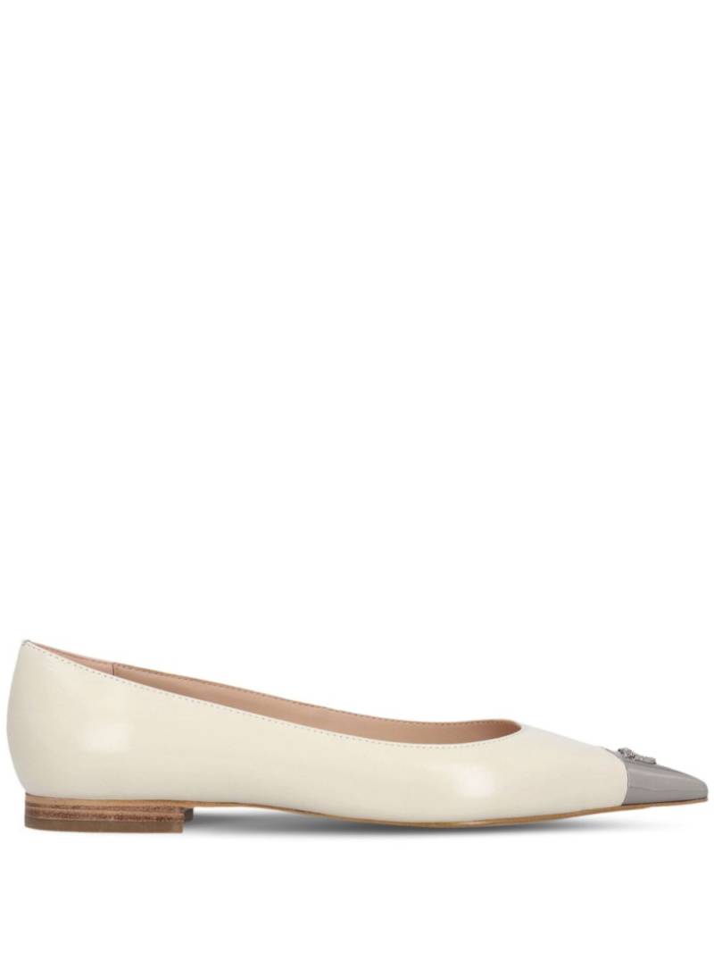 PINKO toe-embellished leather ballerina shoes - Neutrals von PINKO