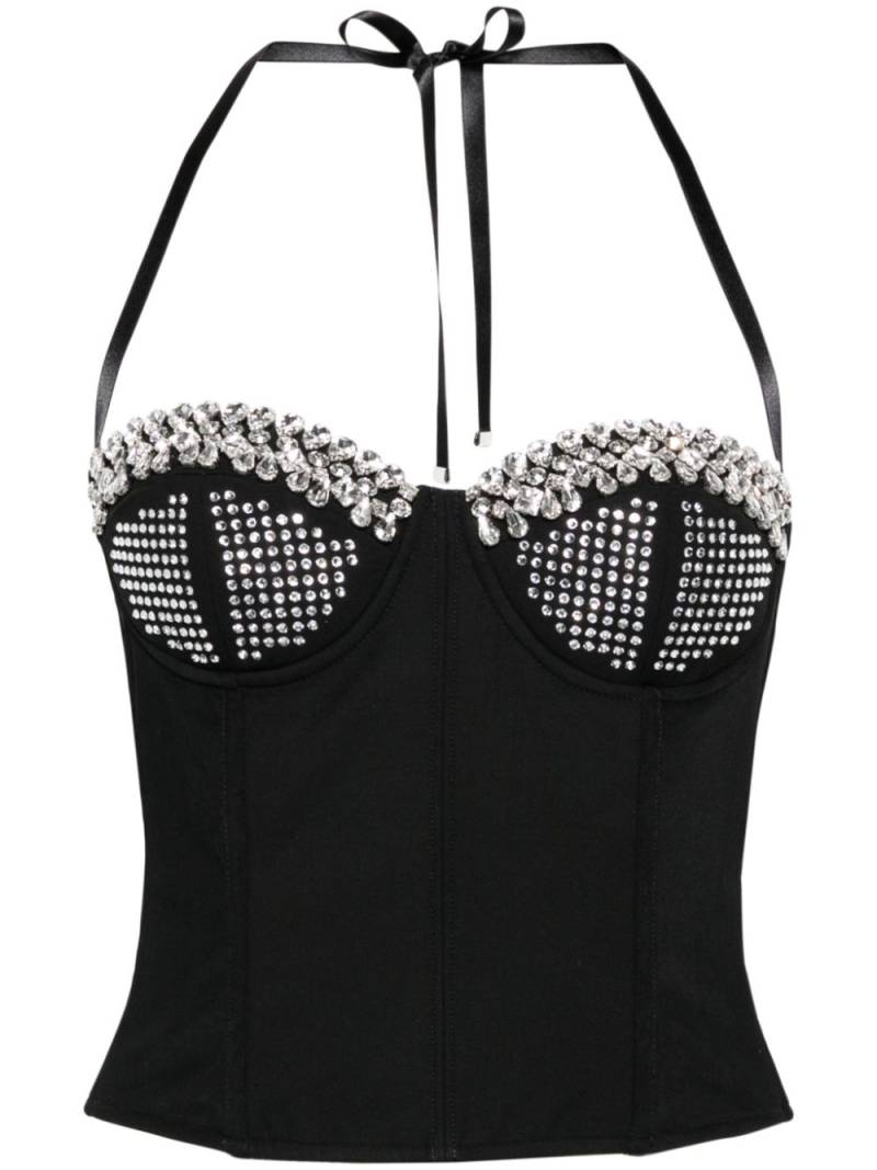 PINKO x Patrick McDowell gem-embellished bustier top - Black von PINKO