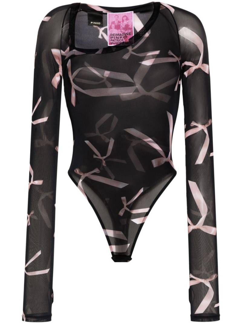 PINKO x Patrick McDowell long-sleeved bodysuit - Black von PINKO