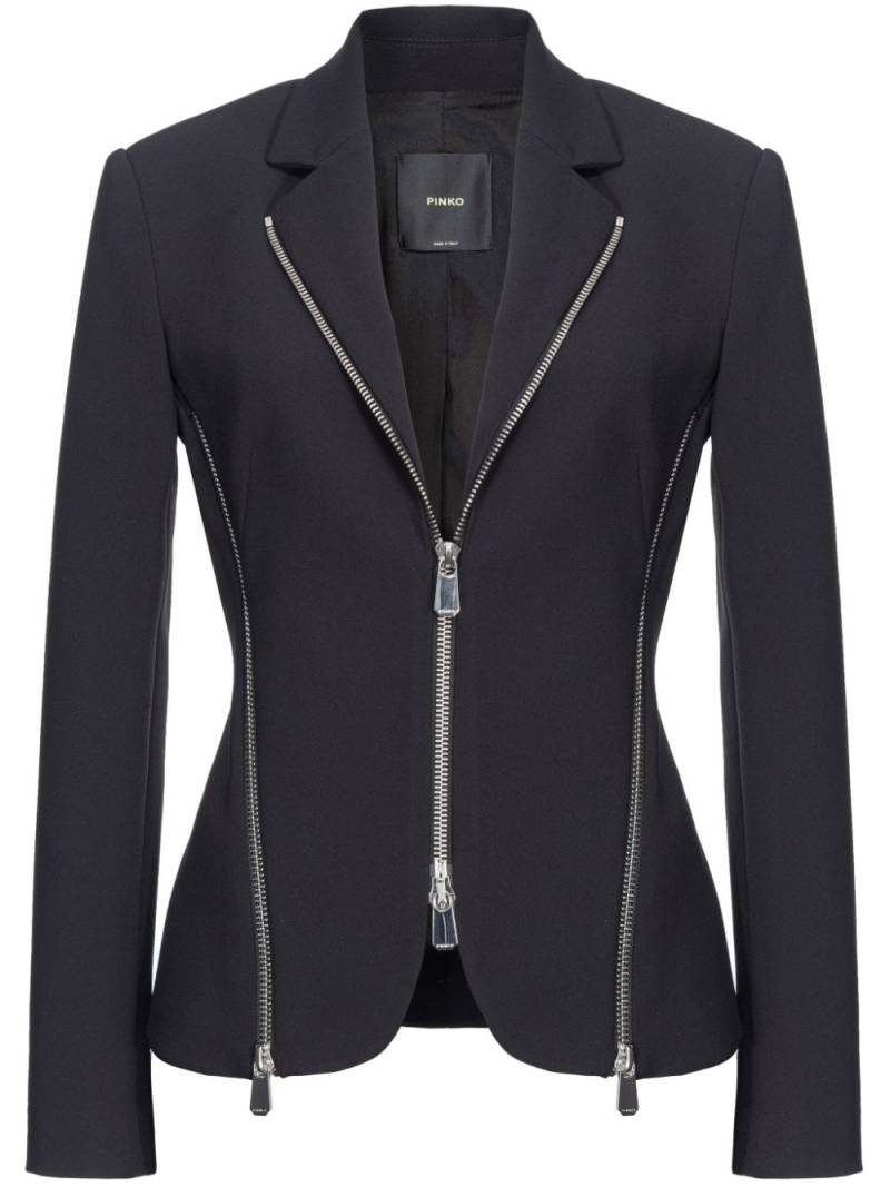 PINKO zipped crepe notch-lapel blazer - Black von PINKO