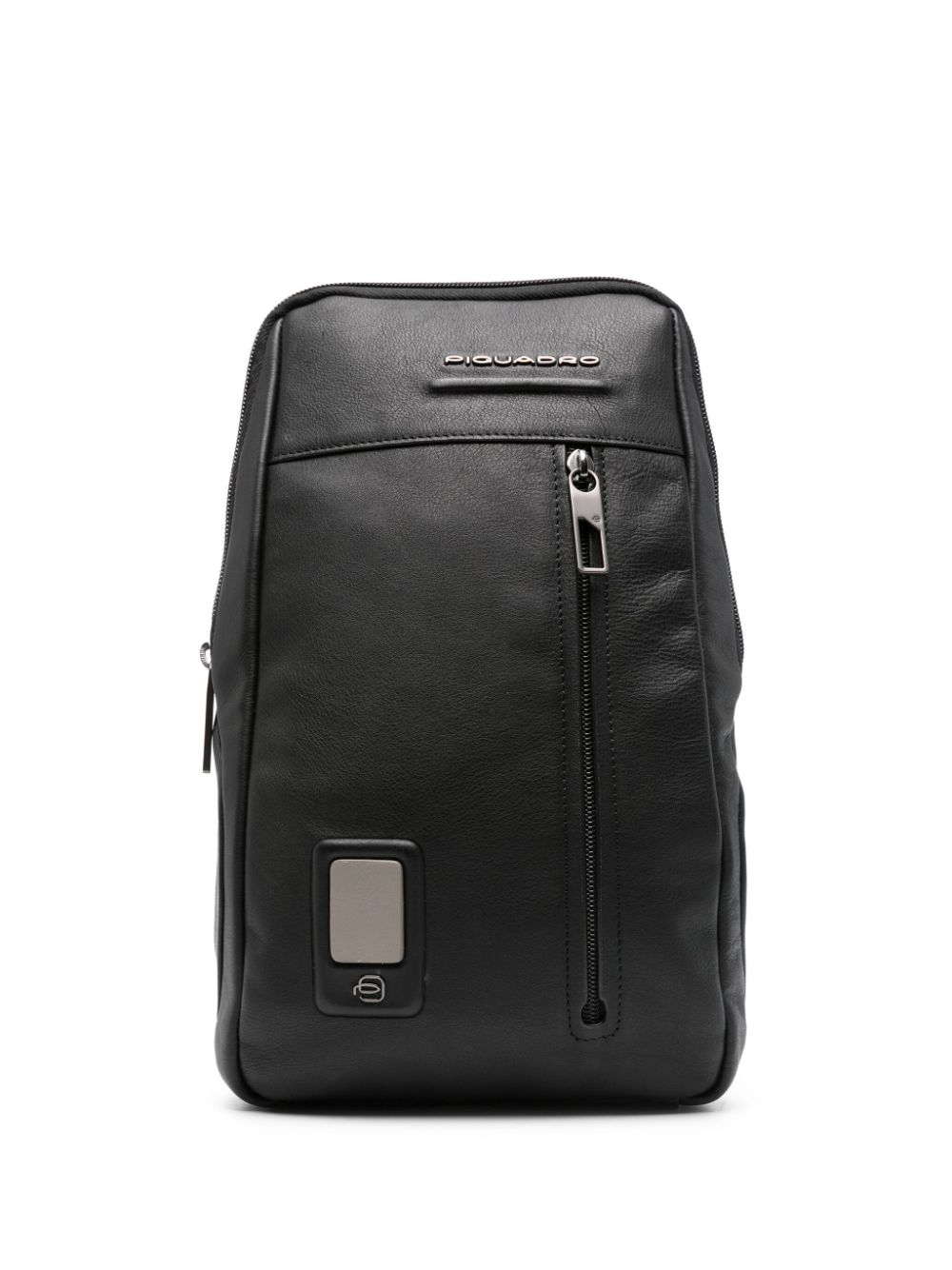 PIQUADRO Akron leather messenger bag - Black von PIQUADRO