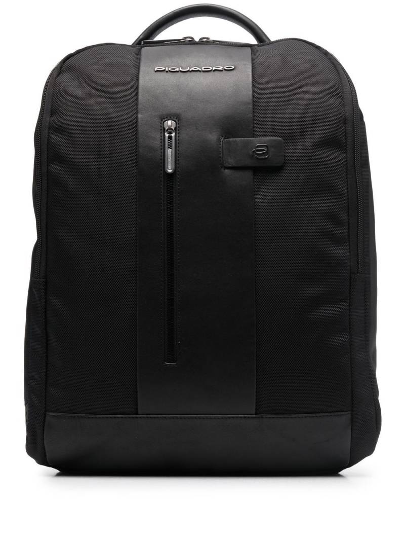 PIQUADRO logo-patch backpack - Black von PIQUADRO