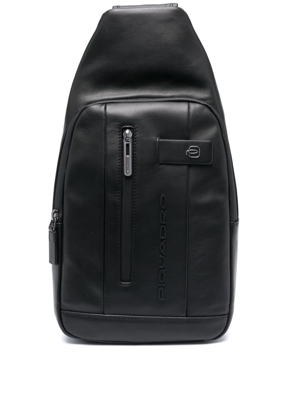 PIQUADRO logo-plaque zipped backpack - Black von PIQUADRO