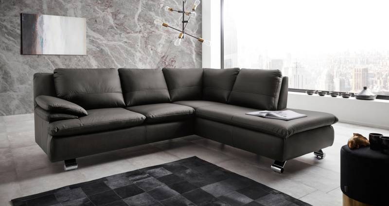 PLACES OF STYLE Ecksofa »Drover L-Form«, in Echtleder von PLACES OF STYLE