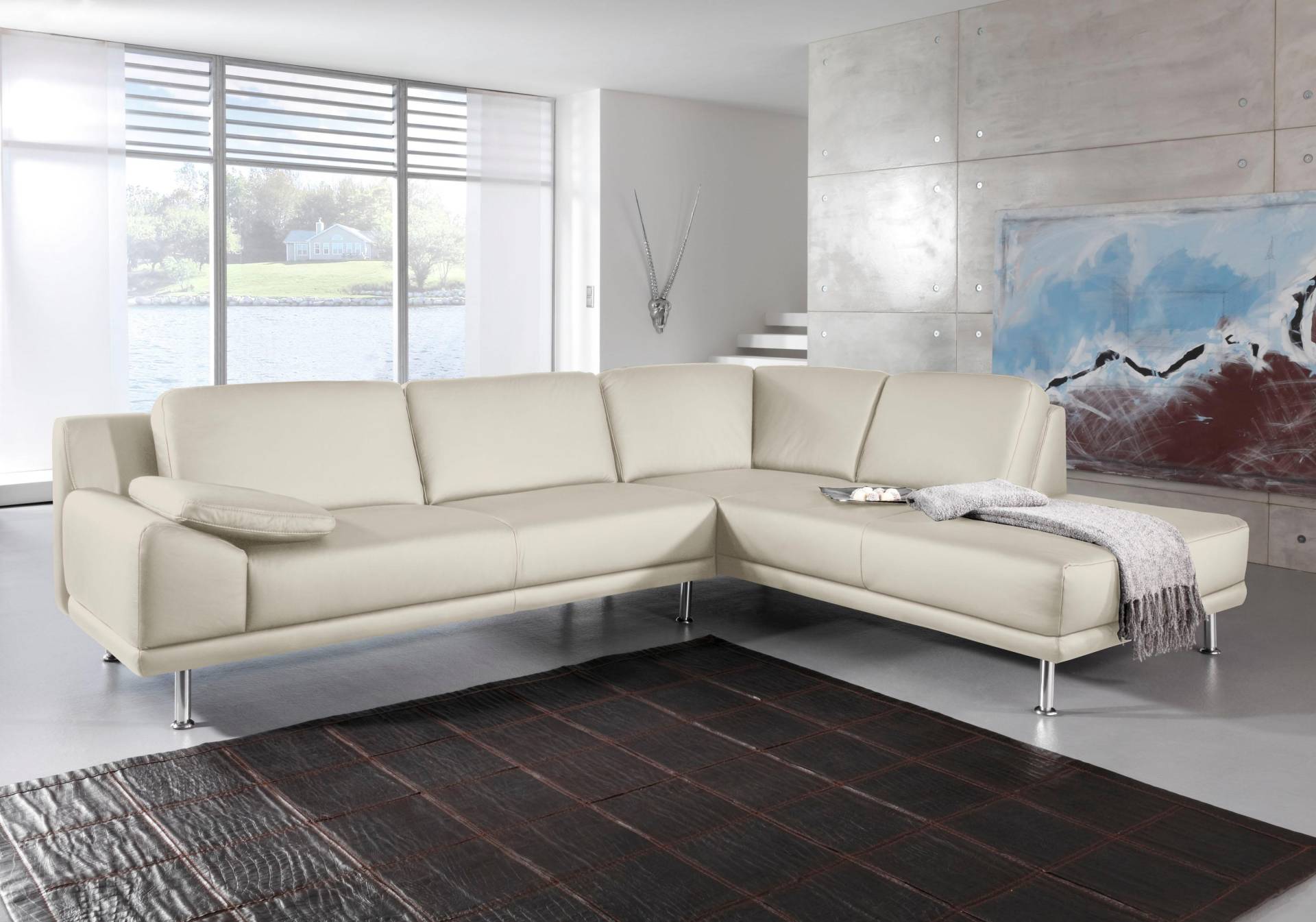 PLACES OF STYLE Ecksofa »Lisa L-Form«, mit Chrom Füssen von PLACES OF STYLE