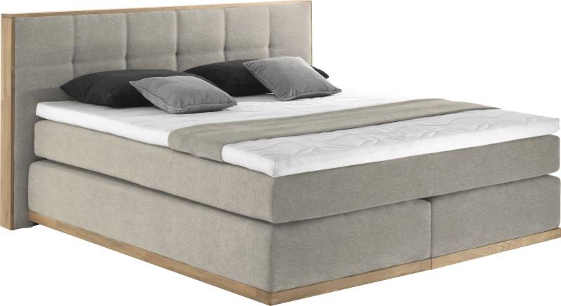 Places of Style Boxspringbett Vinton, aus massiver Eiche, verschiedene Härtegrade von PLACES OF STYLE