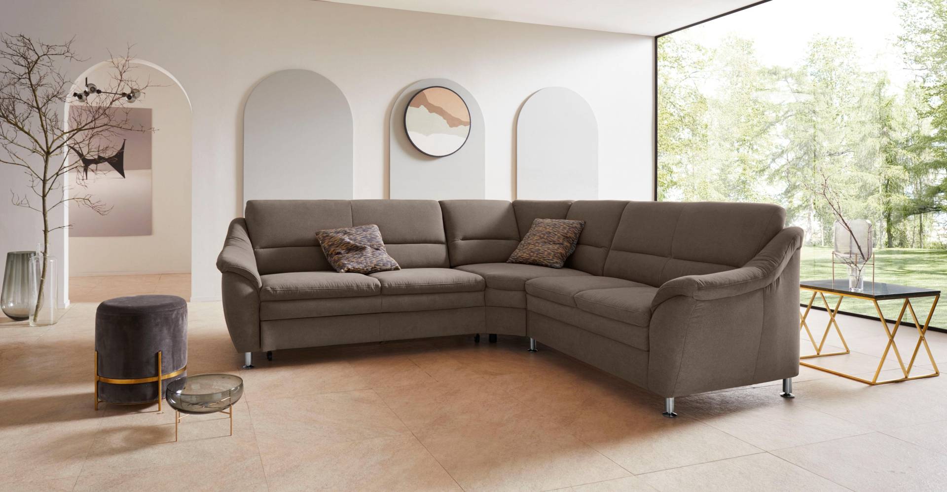 Places of Style Ecksofa »Cardoso L-Form«, mit Trapezecke für mehr Sitzkomfort, wahlweise auch mit Bettfunktion von PLACES OF STYLE