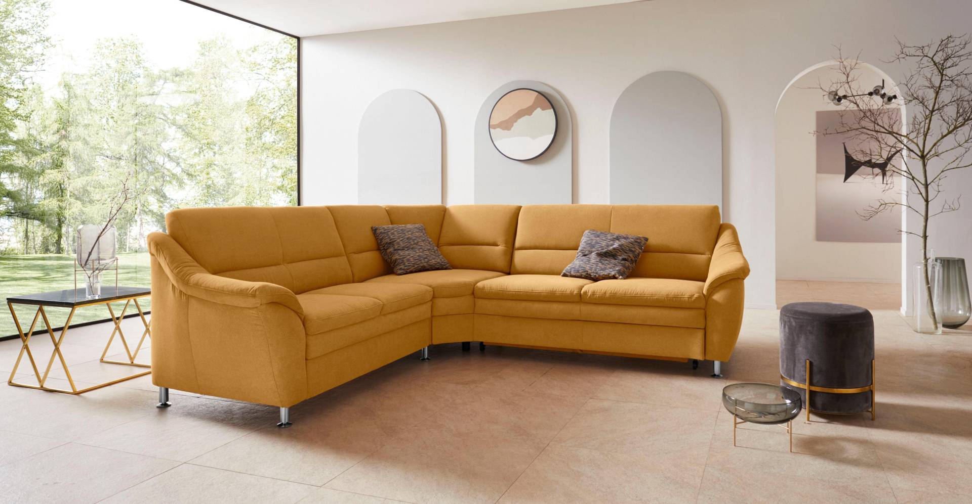 Places of Style Ecksofa »Cardoso L-Form«, mit Trapezecke für mehr Sitzkomfort, wahlweise auch mit Bettfunktion von PLACES OF STYLE