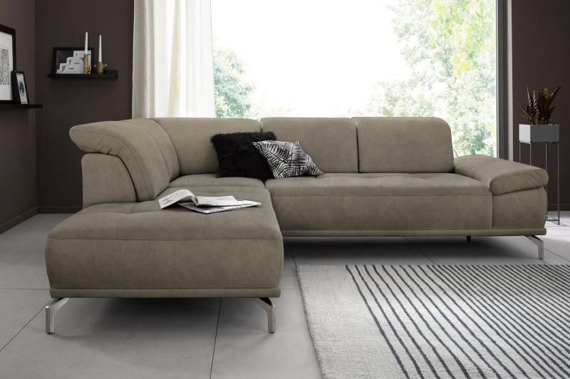 Places of Style Ecksofa »Caluna L-Form«, mit Sitztiefen- und Kopfteilverstellung (5fach) von PLACES OF STYLE