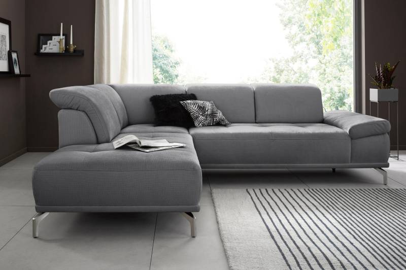 Places of Style Ecksofa »Caluna L-Form«, mit Sitztiefen- und Kopfteilverstellung (5fach) von PLACES OF STYLE