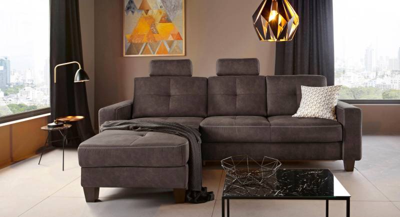 Places of Style Ecksofa »Varese L-Form«, Kreuznaht in beige von PLACES OF STYLE