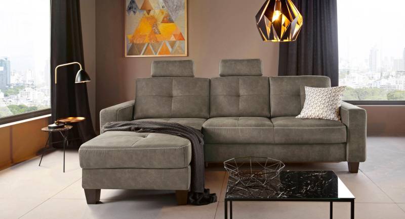 Places of Style Ecksofa »Varese L-Form«, Kreuznaht in beige von PLACES OF STYLE