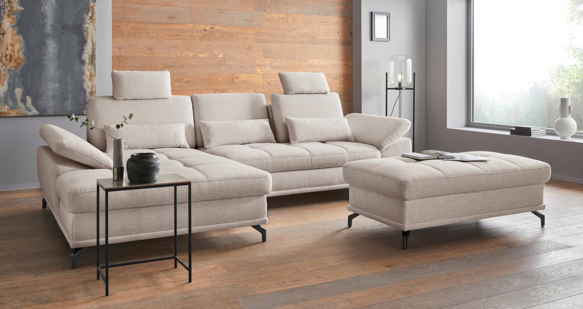 Places of Style Ecksofa Costello, mit Sitztiefenverstellung und Armlehnfunktion, incl. 3 Nierenkissen Places of Style Ecksofa Costello, mit Sitztiefenverstellung und Armlehnfunktion, incl. 3 Nierenkissen von PLACES OF STYLE