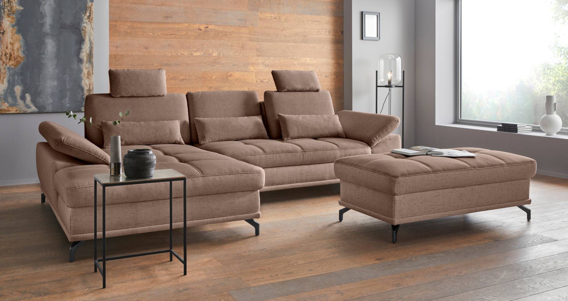 Places of Style Ecksofa Costello, mit Sitztiefenverstellung und Armlehnfunktion, incl. 3 Nierenkissen Places of Style Ecksofa Costello, mit Sitztiefenverstellung und Armlehnfunktion, incl. 3 Nierenkissen von PLACES OF STYLE