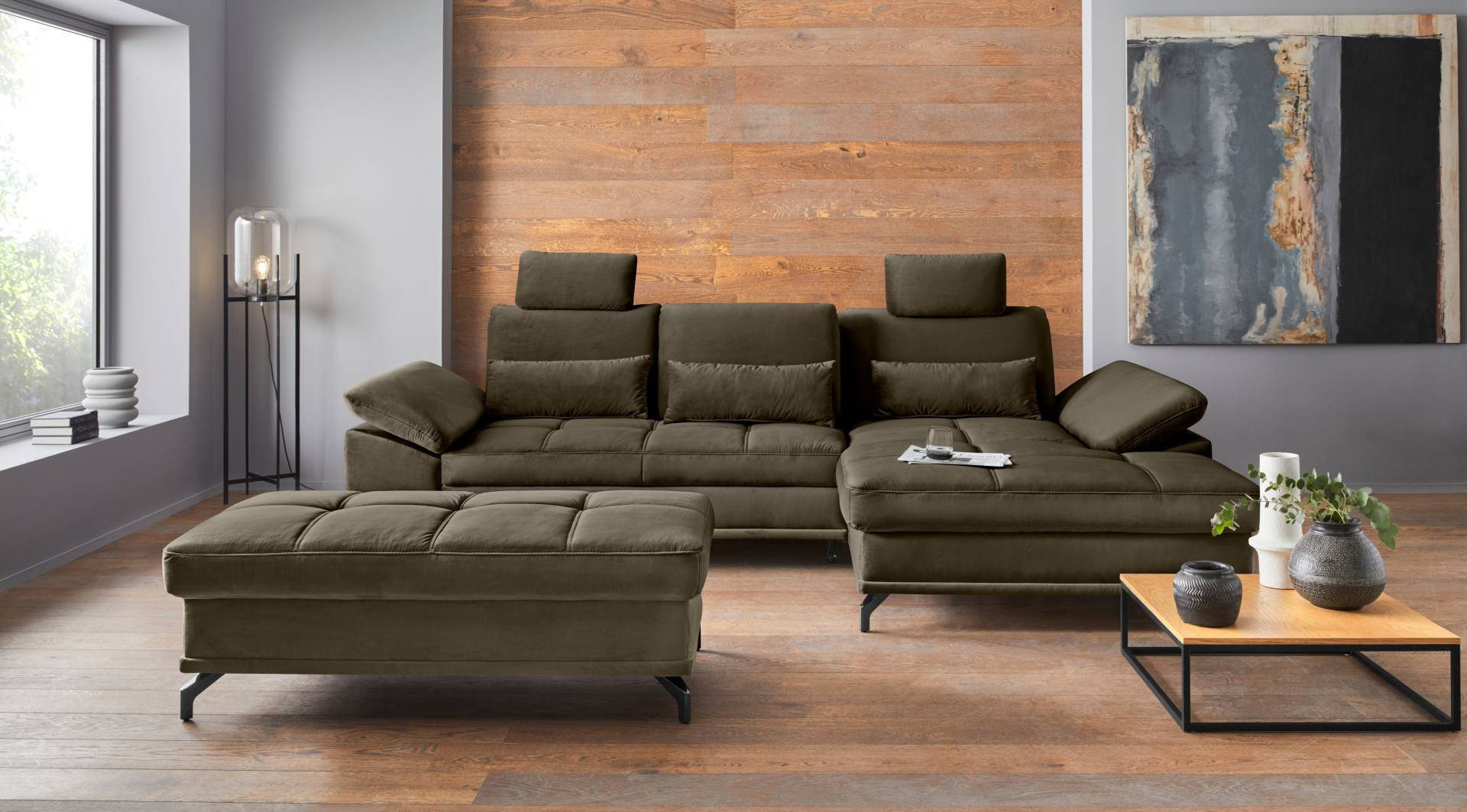 Places of Style Ecksofa Costello, mit Sitztiefenverstellung und Armlehnfunktion, incl. 3 Nierenkissen Places of Style Ecksofa Costello, mit Sitztiefenverstellung und Armlehnfunktion, incl. 3 Nierenkissen von PLACES OF STYLE