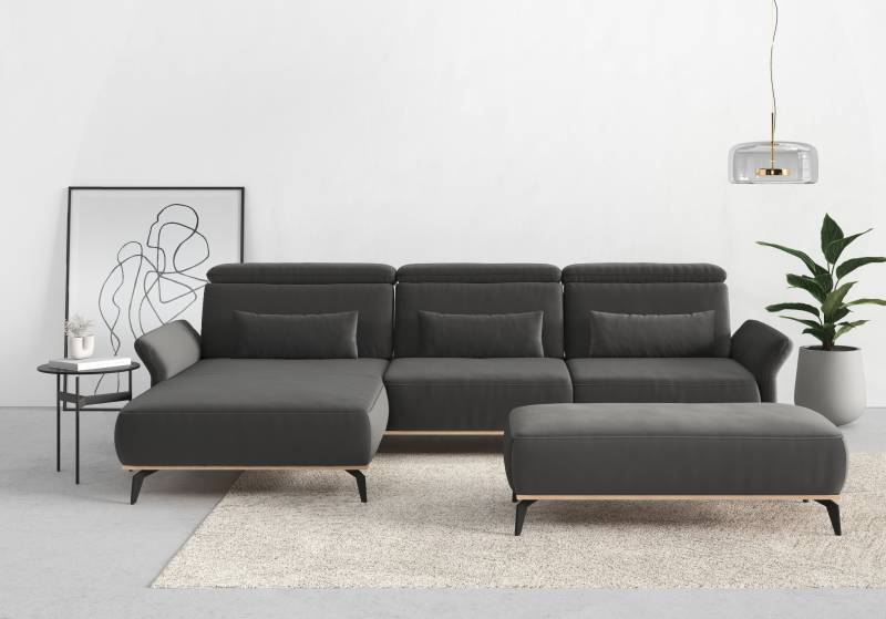 Places of Style Ecksofa »Fjord L-Form«, massiv, wahlweise mit Armlehnfunktion, Kopf- Sitztiefenverstellung von PLACES OF STYLE