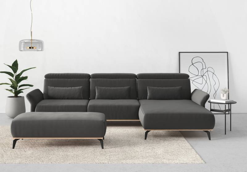 Places of Style Ecksofa »Fjord L-Form«, massiv, wahlweise mit Armlehnfunktion, Kopf- Sitztiefenverstellung von PLACES OF STYLE