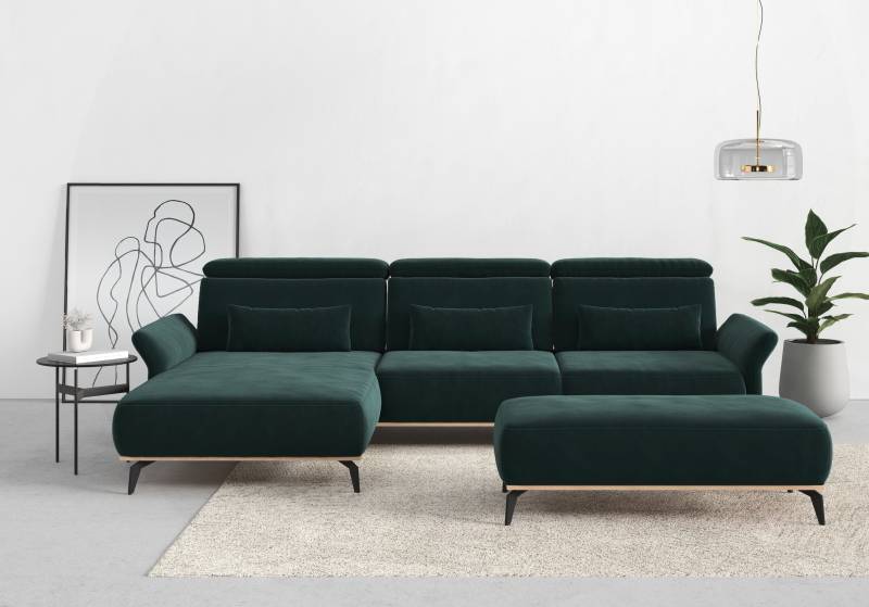 Places of Style Ecksofa »Fjord L-Form«, massiv, wahlweise mit Armlehnfunktion, Kopf- Sitztiefenverstellung von PLACES OF STYLE