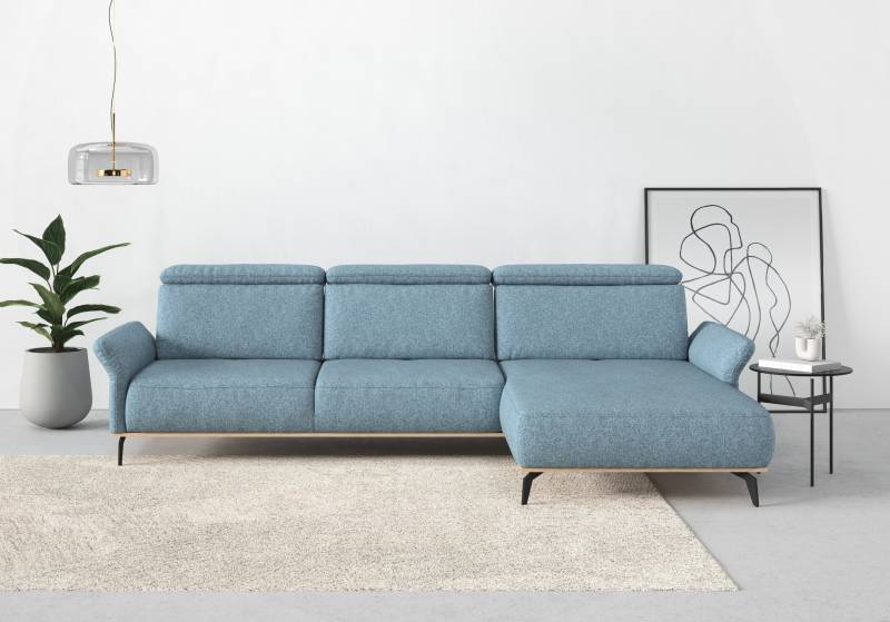 Places of Style Ecksofa »Fjord L-Form«, massiv, wahlweise mit Armlehnfunktion, Kopf- Sitztiefenverstellung von PLACES OF STYLE