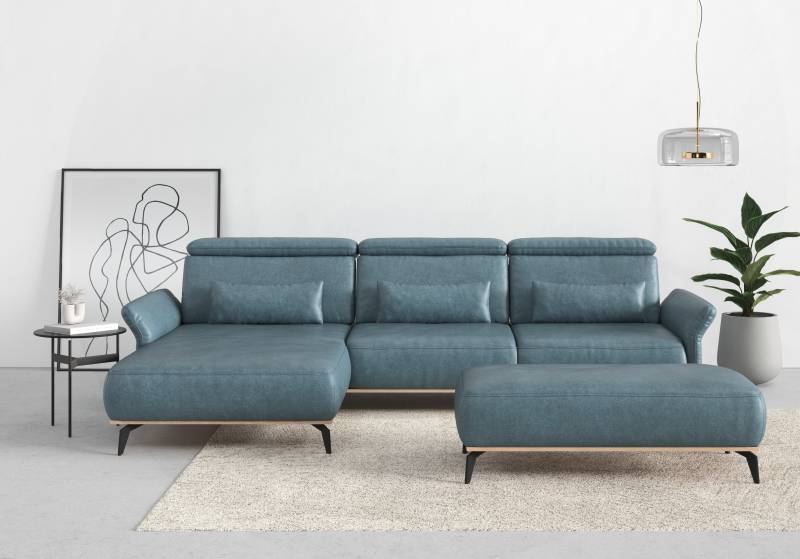 Places of Style Ecksofa »Fjord L-Form«, massiv, wahlweise mit Armlehnfunktion, Kopf- Sitztiefenverstellung von PLACES OF STYLE