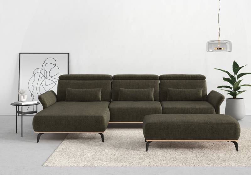 Places of Style Ecksofa »Fjord L-Form«, massiv, wahlweise mit Armlehnfunktion, Kopf- Sitztiefenverstellung von PLACES OF STYLE