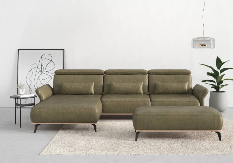 Places of Style Ecksofa »Fjord L-Form«, massiv, wahlweise mit Armlehnfunktion, Kopf- Sitztiefenverstellung von PLACES OF STYLE