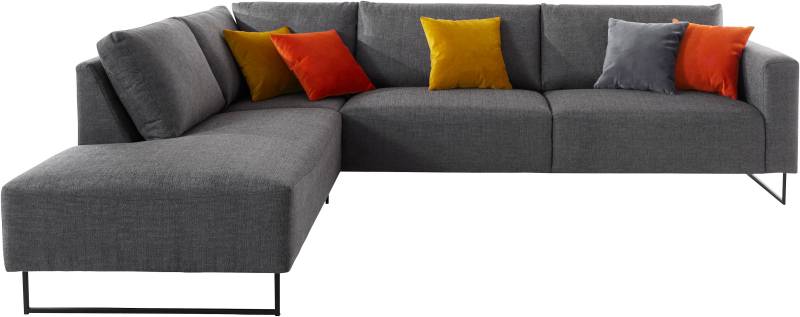 Places of Style Ecksofa »Jagger, L-Form,«, inklusive Zierkissen in Samtoptik, mit Metall Beinen von PLACES OF STYLE