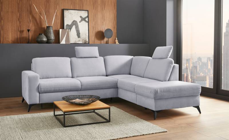 Places of Style Ecksofa »Lolland L-Form«, Wahlweise mit Bettfunktion und Stauraum, auch mit abwischbarem Bezug von PLACES OF STYLE