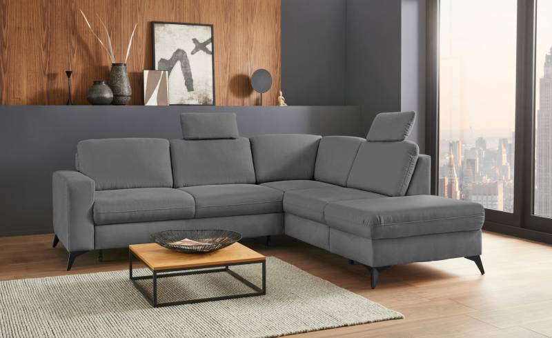 Places of Style Ecksofa »Lolland L-Form«, Wahlweise mit Bettfunktion und Stauraum, auch mit abwischbarem Bezug von PLACES OF STYLE