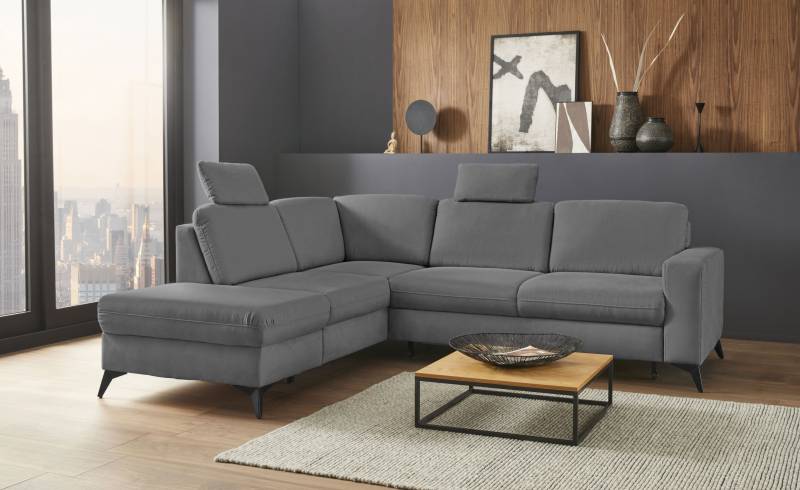 Places of Style Ecksofa »Lolland L-Form«, Wahlweise mit Bettfunktion und Stauraum, auch mit abwischbarem Bezug von PLACES OF STYLE