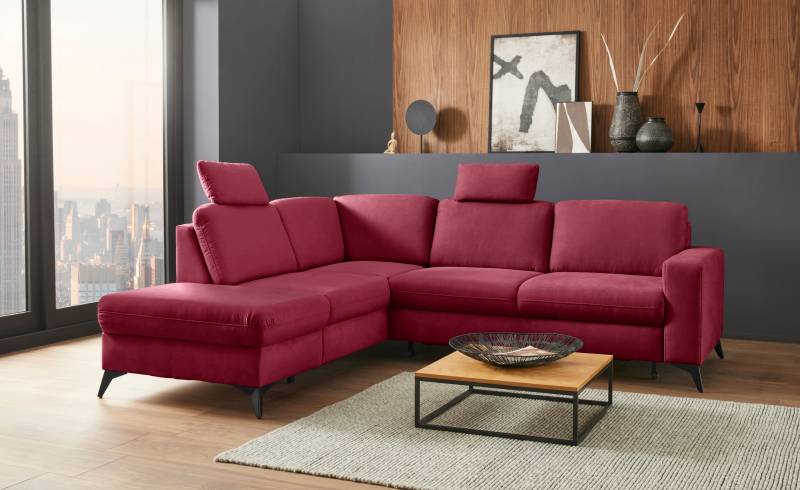 Places of Style Ecksofa »Lolland L-Form«, Wahlweise mit Bettfunktion und Stauraum, auch mit abwischbarem Bezug von PLACES OF STYLE