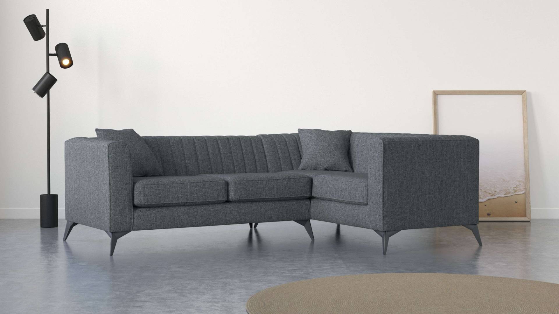 Places of Style Ecksofa »MATTHEW B/T/H: 240/167/74 cm«, L-Form, Steppung im Rücken, incl. Zierkissen, lose Sitzkissen von PLACES OF STYLE