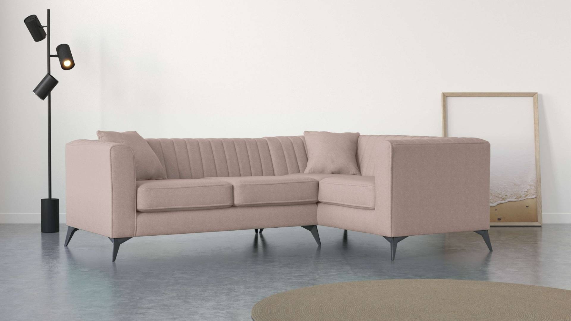 Places of Style Ecksofa »MATTHEW B/T/H: 240/167/74 cm«, L-Form, Steppung im Rücken, incl. Zierkissen, lose Sitzkissen von PLACES OF STYLE