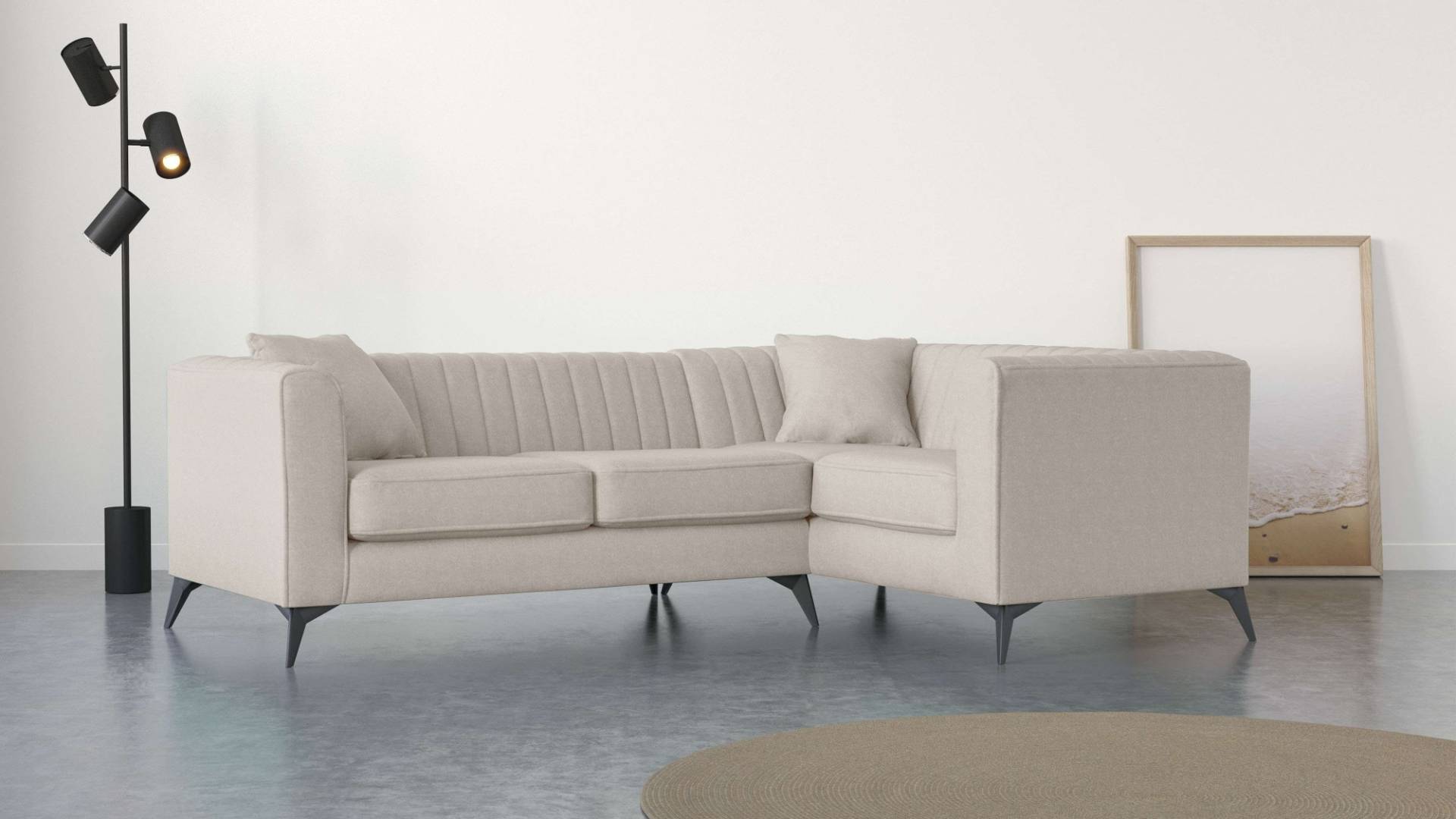 Places of Style Ecksofa »MATTHEW B/T/H: 240/167/74 cm«, L-Form, Steppung im Rücken, incl. Zierkissen, lose Sitzkissen von PLACES OF STYLE