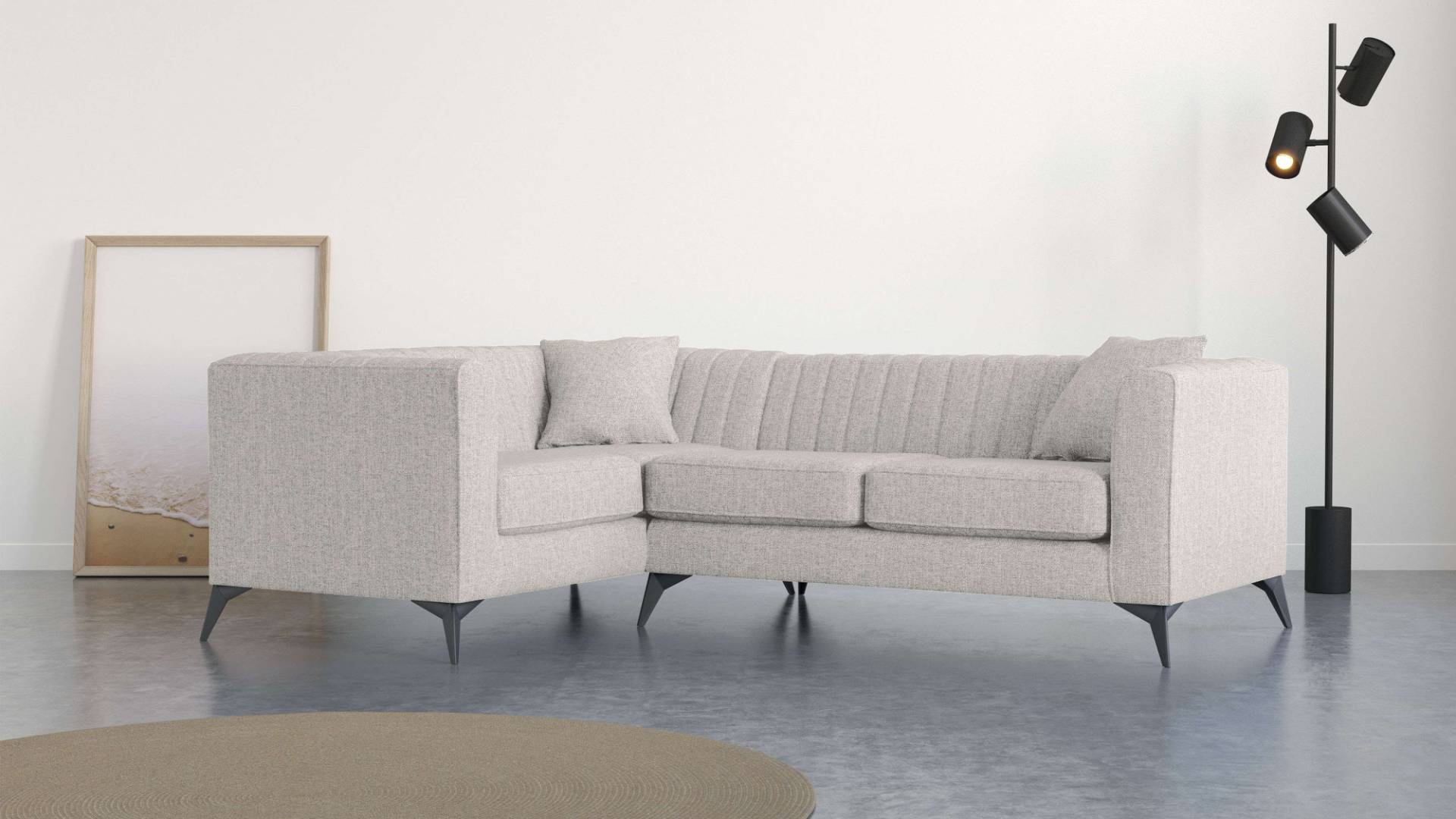 Places of Style Ecksofa »MATTHEW B/T/H: 240/167/74 cm«, L-Form, Steppung im Rücken, incl. Zierkissen, lose Sitzkissen von PLACES OF STYLE