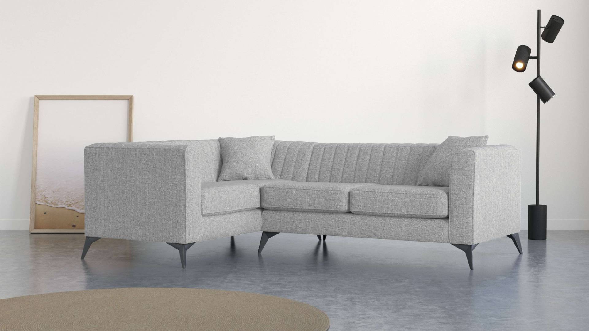 Places of Style Ecksofa »MATTHEW B/T/H: 240/167/74 cm«, L-Form, Steppung im Rücken, incl. Zierkissen, lose Sitzkissen von PLACES OF STYLE