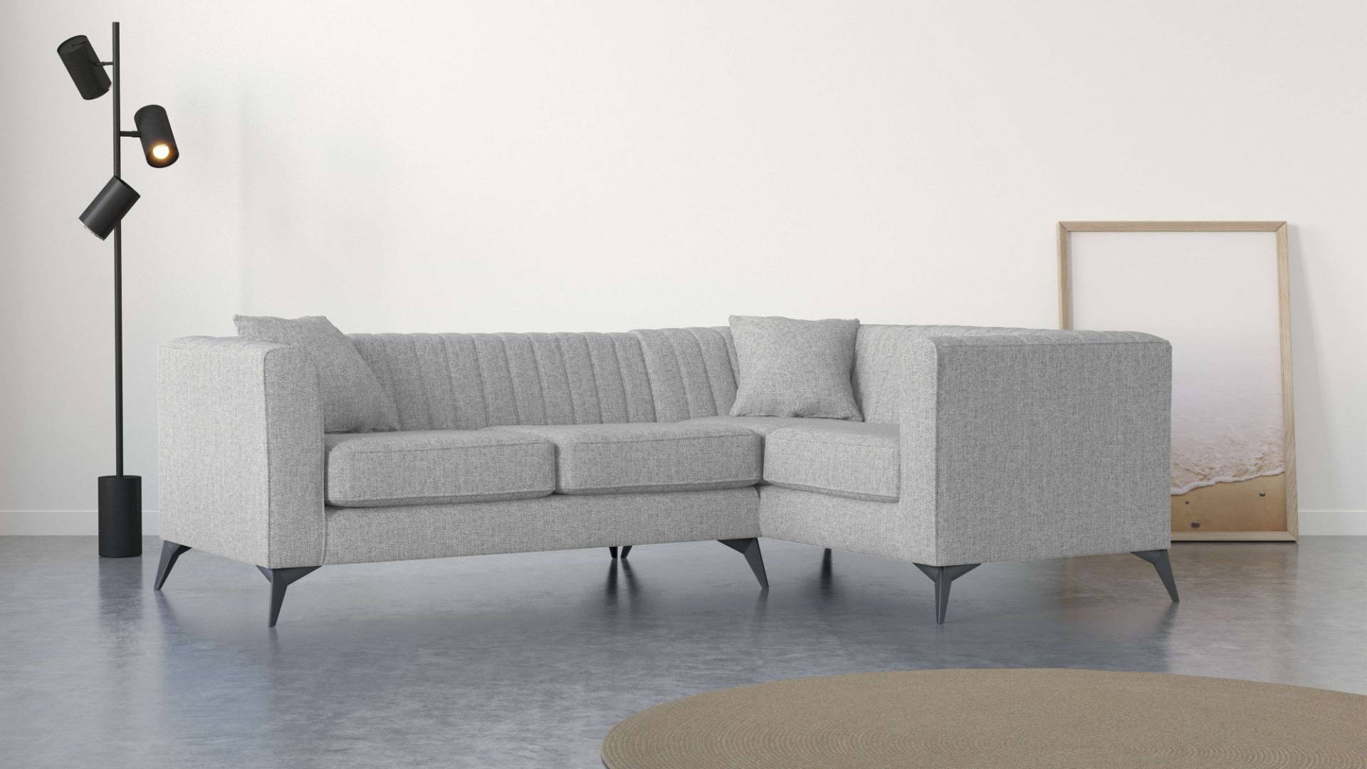 Places of Style Ecksofa »MATTHEW B/T/H: 240/167/74 cm«, L-Form, Steppung im Rücken, incl. Zierkissen, lose Sitzkissen von PLACES OF STYLE