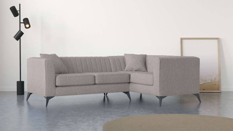 Places of Style Ecksofa »MATTHEW B/T/H: 240/167/74 cm«, L-Form, Steppung im Rücken, incl. Zierkissen, lose Sitzkissen von PLACES OF STYLE