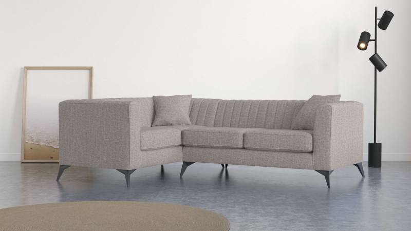 Places of Style Ecksofa »MATTHEW B/T/H: 240/167/74 cm«, L-Form, Steppung im Rücken, incl. Zierkissen, lose Sitzkissen von PLACES OF STYLE