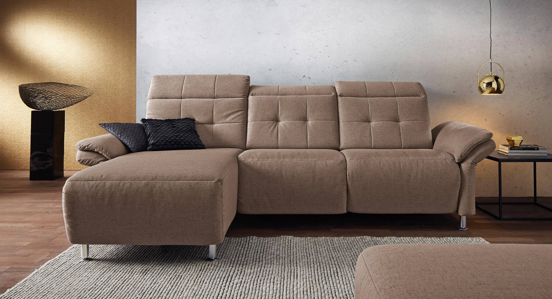 Places of Style Ecksofa »Manhattan L-Form«, 2 Sitze mit elektrischer Relaxfunktion, verstellbare Armlehnen von PLACES OF STYLE